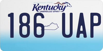 KY license plate 186UAP