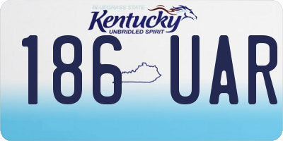 KY license plate 186UAR