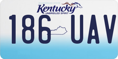 KY license plate 186UAV