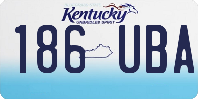 KY license plate 186UBA