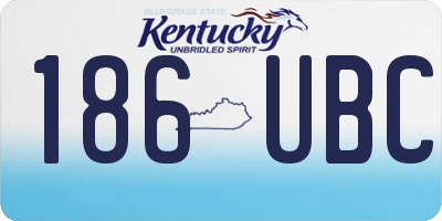 KY license plate 186UBC