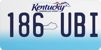 KY license plate 186UBI
