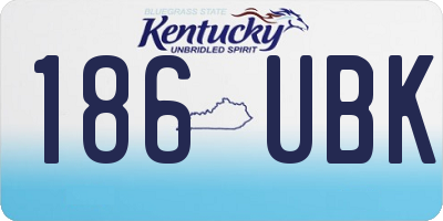 KY license plate 186UBK