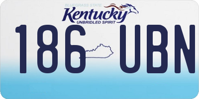 KY license plate 186UBN