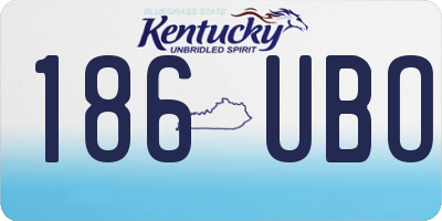 KY license plate 186UBO