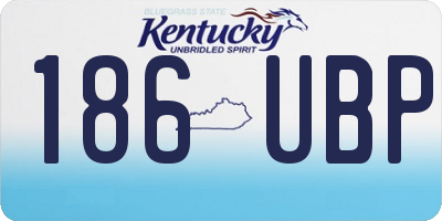 KY license plate 186UBP