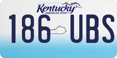 KY license plate 186UBS
