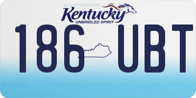 KY license plate 186UBT