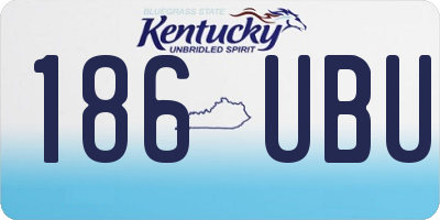 KY license plate 186UBU