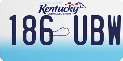 KY license plate 186UBW