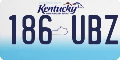 KY license plate 186UBZ