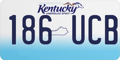 KY license plate 186UCB