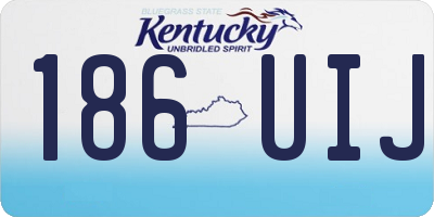 KY license plate 186UIJ