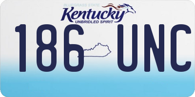 KY license plate 186UNC