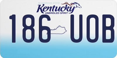 KY license plate 186UOB
