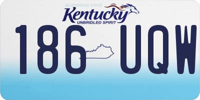 KY license plate 186UQW