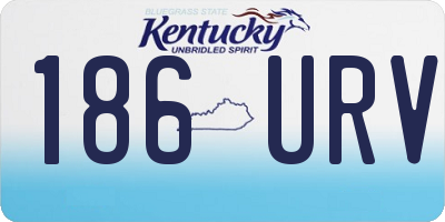 KY license plate 186URV