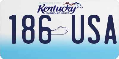 KY license plate 186USA
