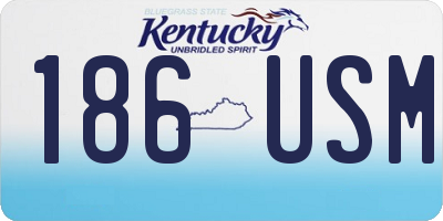 KY license plate 186USM