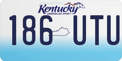 KY license plate 186UTU