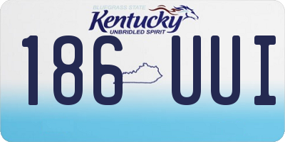 KY license plate 186UUI