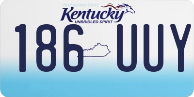 KY license plate 186UUY