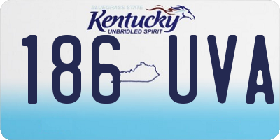 KY license plate 186UVA