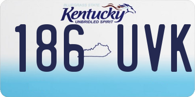 KY license plate 186UVK