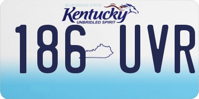 KY license plate 186UVR