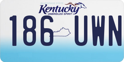 KY license plate 186UWN