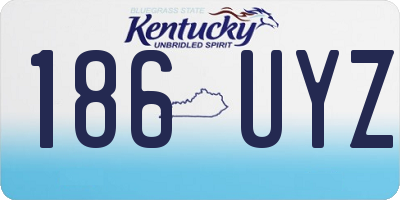 KY license plate 186UYZ