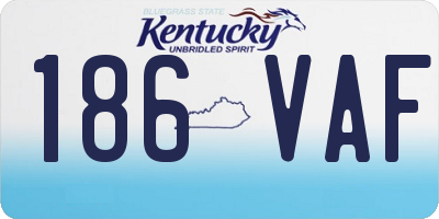 KY license plate 186VAF