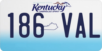 KY license plate 186VAL