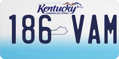 KY license plate 186VAM