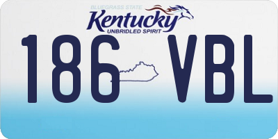 KY license plate 186VBL