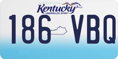 KY license plate 186VBQ