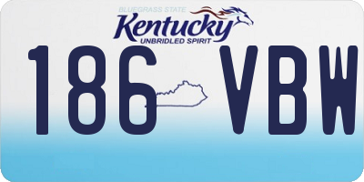 KY license plate 186VBW