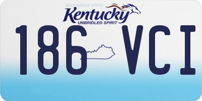 KY license plate 186VCI