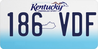 KY license plate 186VDF