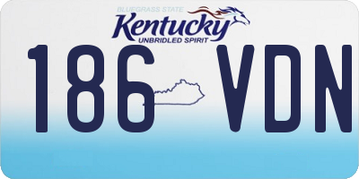 KY license plate 186VDN