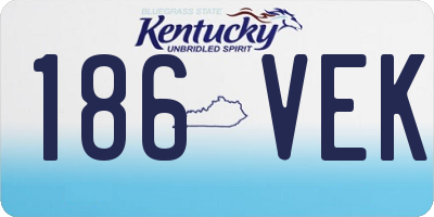 KY license plate 186VEK