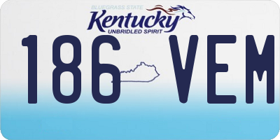 KY license plate 186VEM