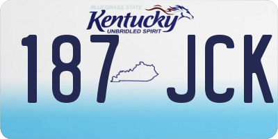 KY license plate 187JCK