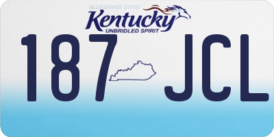 KY license plate 187JCL