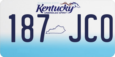 KY license plate 187JCO