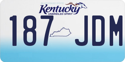 KY license plate 187JDM