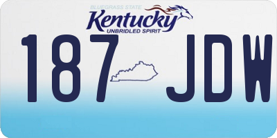 KY license plate 187JDW