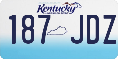 KY license plate 187JDZ