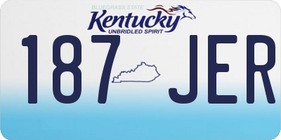 KY license plate 187JER