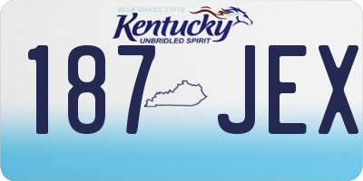 KY license plate 187JEX